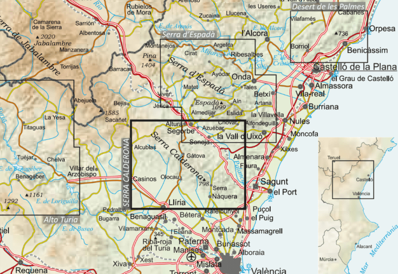 Mapa de tela de La Serra de Calderona