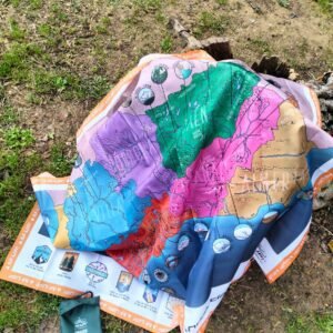 Mapa de tela Ilustrado de Andalucía, zonas montañeras.